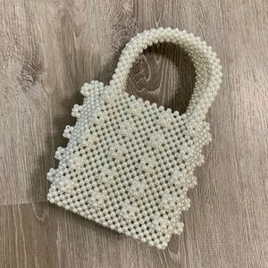 *NEW* Shrimps Antonia Dupe - Handmade Faux Pearl Beaded Bag With Satin Lining
